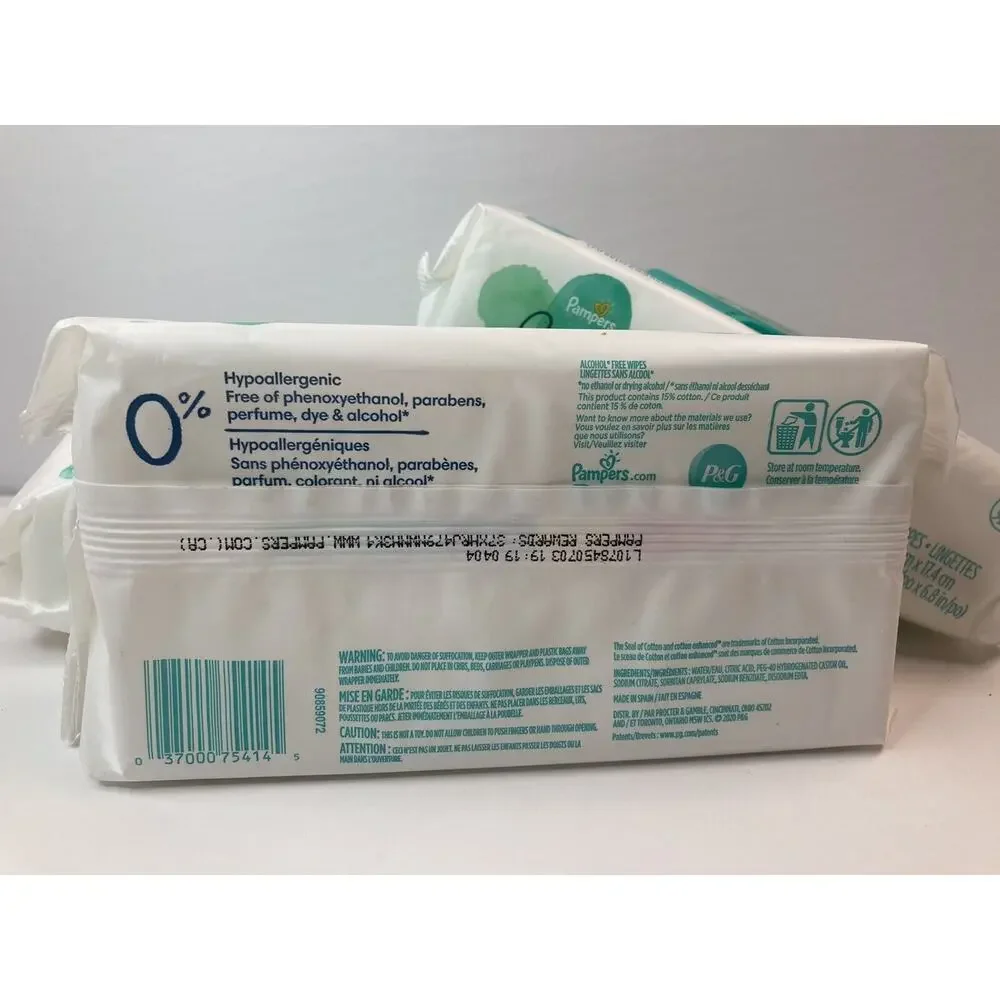 Pampers Aqua Pure Baby Wipes 56 Count 99% Water Hypoallergenic Lot of 3
